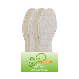 Made in Germany 2 Pairs All Season Insoles for Shoes Made of Terry Towelling Size 36/37 - Foot Comfort Thanks to 100% Pure Cotton Terry Cloth on Natural Latex