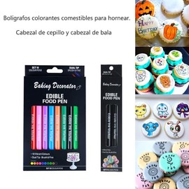 Marcadores de punta doble de 10 colores para marcar pasteles, dibujar y colorear sándwiches, dulces y galletas.