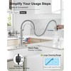 HOIGY Chrome Kitchen Sink Faucet with Sprayer, 3-Function Single Hole