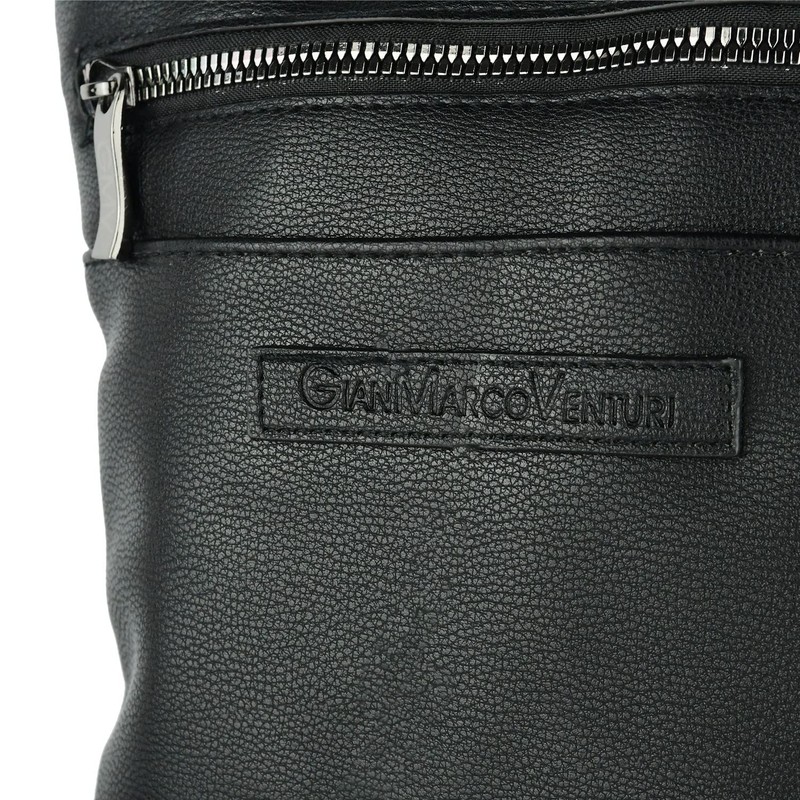 GianMarcoVenturi GIANMARCO VENTURI Men's Adjustable Shoulder Strap Faux Leather Multi-Pocket
