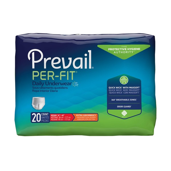 First Quality Prevail Per-Fit Protective Underwear for Men, Medium 34-46
