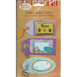 Markings Cat Meow Dimensional Tag Stickers (MST4035)