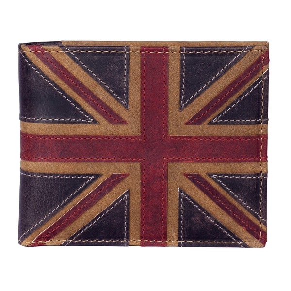 Mala Leather RFID Blocking Union Jack Wallet Brown
