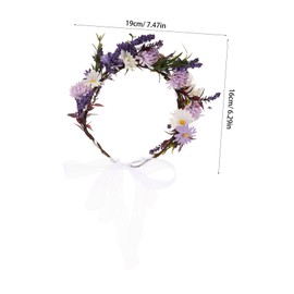 minkissy Handwoven Bridal Flower Crown Headband Lightweight Comfortable Faux Floral Wreath Hair Accessory for Wedding Bride Photography Party Decoration