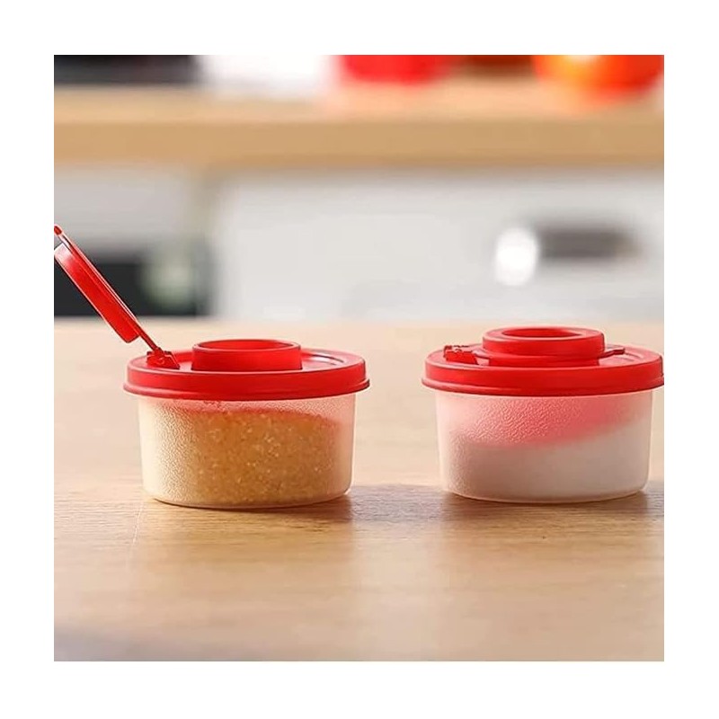 4Pcs Salt and Pepper Shakers Sets,Plastic Airtight Spice Jar Dispenser