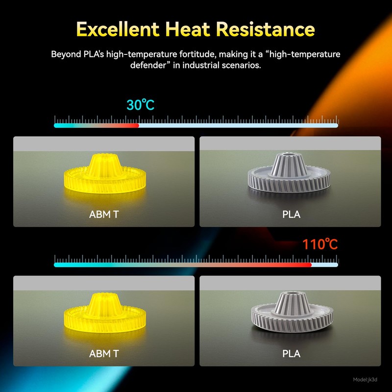 JUSTMAKER ABS Transparent 3D Printer Filament, Upgraded Strength Heat Resistant