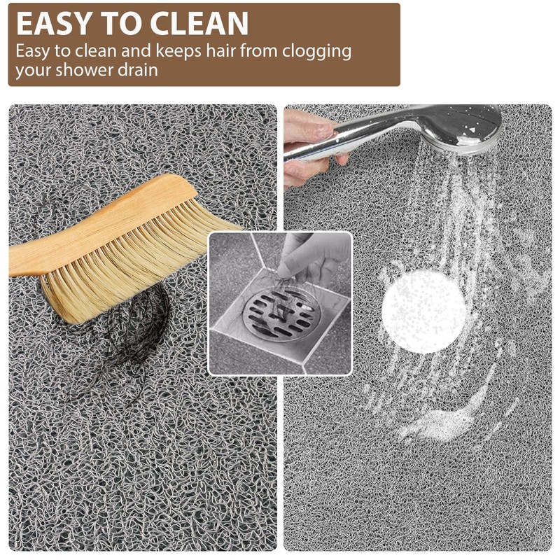 Extra Large Non Slip Shower Mat: 47.2x31.5 inch Loofah Shower