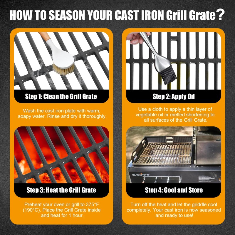 SafBbcue Grill Grate for Blackstone 1819 Griddle & Charcoal Combo