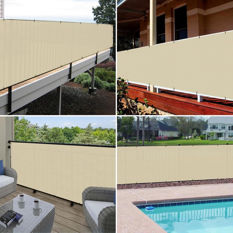 Windscreen4less 3'x12' Deck Balcony Privacy Screen for Deck Pool Fence