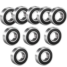 TOP-VIGOR 10 Pcs Pre-Lubricated Deep Groove Ball Bearing Rubber Cover Bearing Ball Bearings 6000RS 10 * 26 * 8mm Bearing Steel Z1 Level
