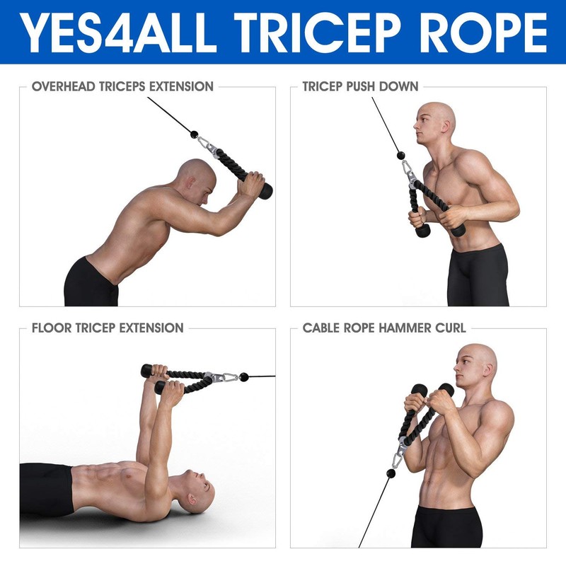 70cm Heavy Duty Triceps Rope Cable Attachment for Fitness, Bodybuilding