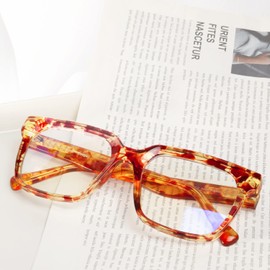 VISOONE Rectangle TR90 Blue Light Blocking Glasses Computer Eyewear with Preppy Look for Women and Men Cougar