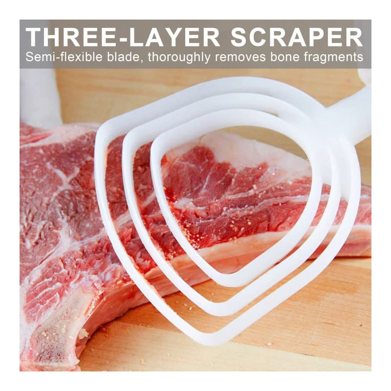BOLEXION White Poly Bone Dust Scraper, Meat & Fish Scraper,