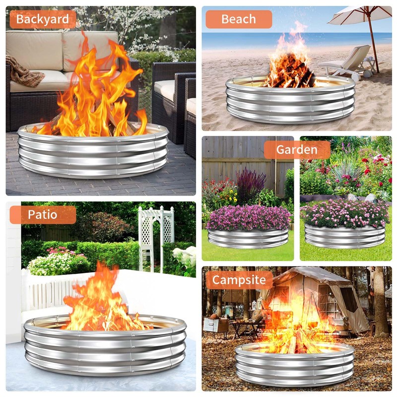 60 Inch Extra Large Fire Pit Ring for Outside, Heavy