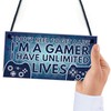 RED OCEAN Gamer Gaming Bedroom Gifts Hanging Door Plaque Funny