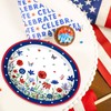 Grencian 50 Pcs 4th of July Flower Oval Paper Plates