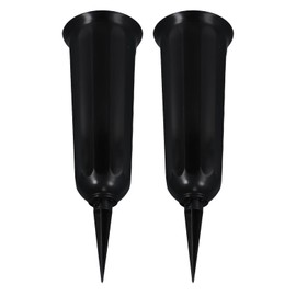 Pack of 2 Grave Vases with Ground Spike - Plastic Grave Flower Vase, Weather-Resistant Grave Decoration, Frost-Proof Vase for Grave, Weatherproof Cemetery Vase