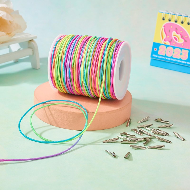 Craftdady 1.5mm Elastic Cord 76.55Yard Segment Dyed Stretch Round String