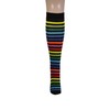 Macahel Ladies Girls Striped Knee high Socks 4-8 (Dark Rainbow)