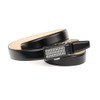 Anthoni Crown Women's Leather Belt, black