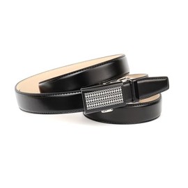 Anthoni Crown Women's Leather Belt, black