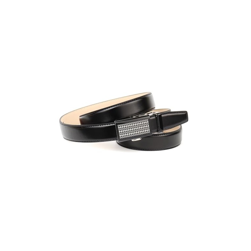 Anthoni Crown Women's Leather Belt, black
