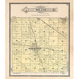 Historic 1908 Wall Map - Standard Atlas of Buena Vista County, Iowa : Including a plat Book of The Villages, Cities and townships of The County, map of The State - Poland 20in x 24in