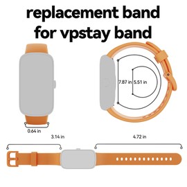 VPSTAY ALB1 Fitness Tracker Watch Silicone Replacement Bands Straps Compatible Watch, Quick Release Bands Watch (Orange), 1.47 inch