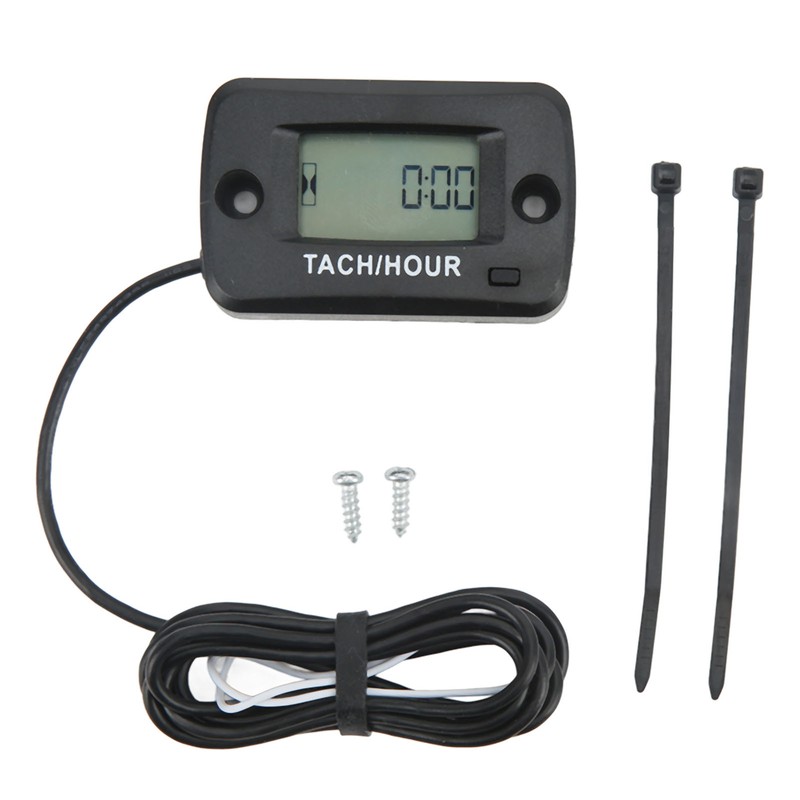 Digital Tach Hour Gauge LCD Display IP68 Waterproof 0‑999999H 0‑30000RPM