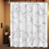 DuriLolly White Marble Shower Curtain Abstract Gray White Texture Granite