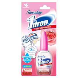 One-Drop Sawaday Go - Gotas de Inodoro - 0.67 onzas líquidas - Aroma Floral, Transparente