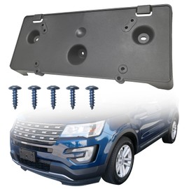 GZVKE Front License Plate Frame Mounting Bracket Tag Holder Textured Black Fits for 2016 2017 Ford Explorer Replace FO1068158 FB5Z17A385AA
