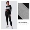 PRETTYGARDEN Women's Color Block 2 Piece Tracksuit Crewneck Long Sleeve