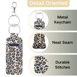 KUKEANVO Lipstick Holder | Lip Balm Holder Keychain with Carabiner Clip | Portable Lip Gloss & Lipstick Protector for Backpack, Purse, Keys | Cute Stocking Stuffer Gift for Her