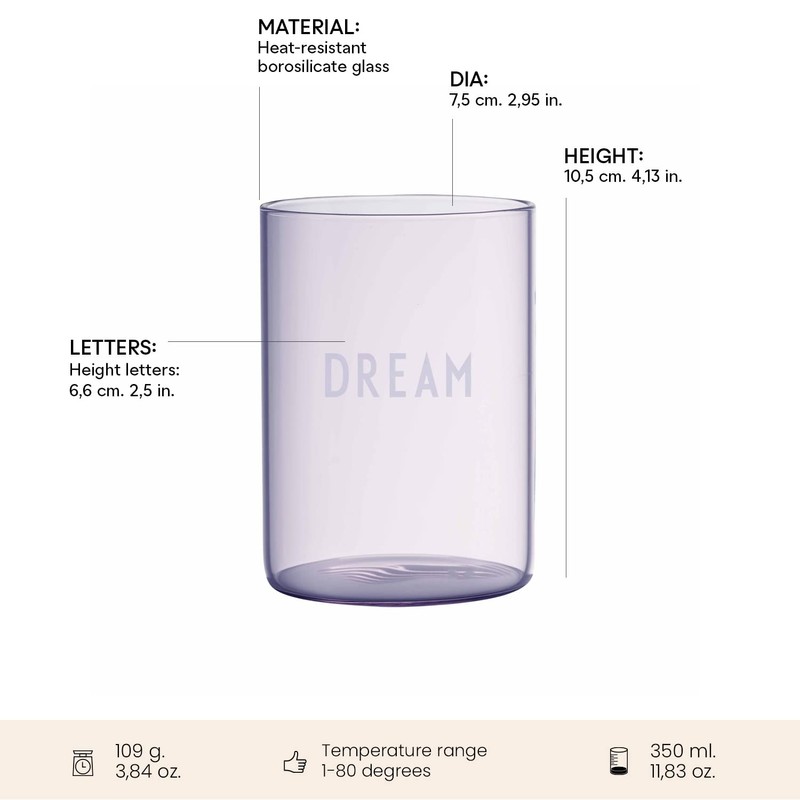 Design Letters Favourite Drinking Glass Parent (Purple)