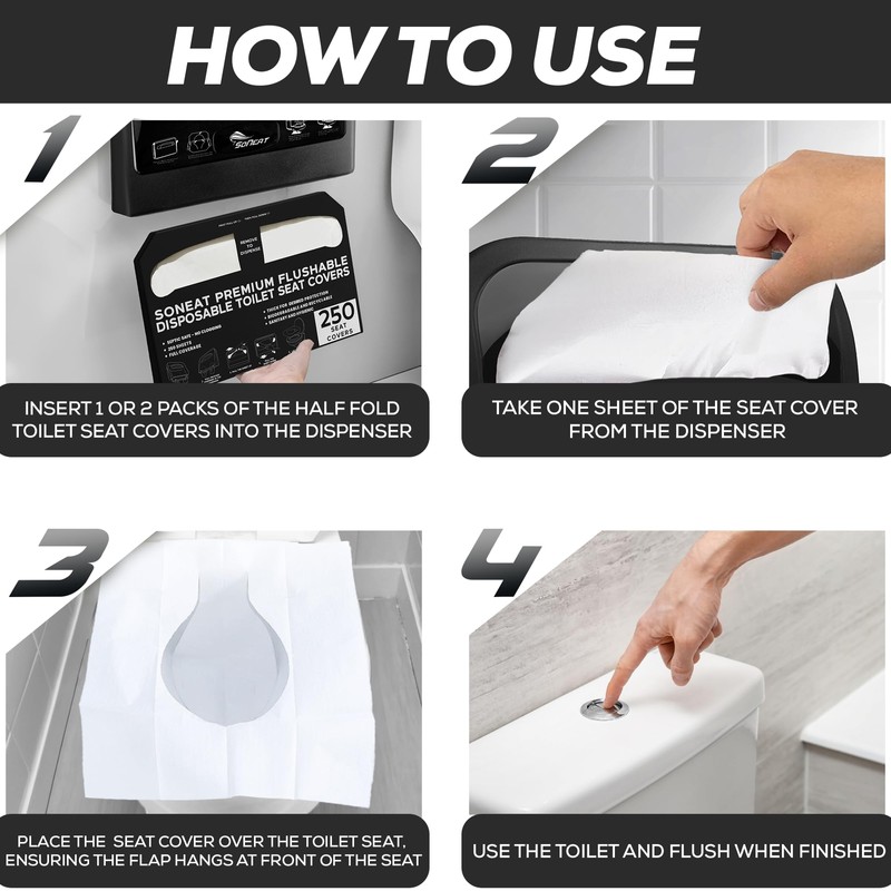 SoNeat Disposable Toilet Seat Cover- 2000 Sheets of XL Half-Fold
