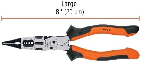 Truper expert PMU-8PX, Pinza multiuso 8 punta larga mango comfort grip