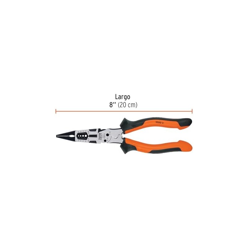 Truper expert PMU-8PX, Pinza multiuso 8 punta larga mango comfort