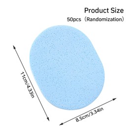 Pack of 50 Cleaning Sponge Wet Wipes, Soft Cleaning Powder Puff, Make-Up Washing Sponge Type Face Wash Puff Flutter (Random Colour)