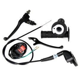 SUNQIAO 7/8" Pit Bike Throttle Handle Grips, 50cc 110 125 150 Dirt Bike (Throttle + Cable + Clutch Lever + Brake Lever + Switch + Grips) for 22mm Handle Bar