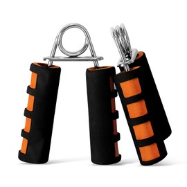 ALBOYI Hand Grip Strengthener 2 Pack, Foam Hand Grips Gripper Exerciser Finger Forearm Wrist Muscle Exerciser Grip Trainer, Green and Orange (Black/Orange)