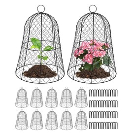 Chicken Wire Cloche, Chicken Wire Cloche for Outdoor Plants, Chicken Wire Plant Protector, Large Garden Cloches to Protect Plants/Vegetables/Flowers from Rabbit/Squirrel, Set of 12 Metal Plant Cloche