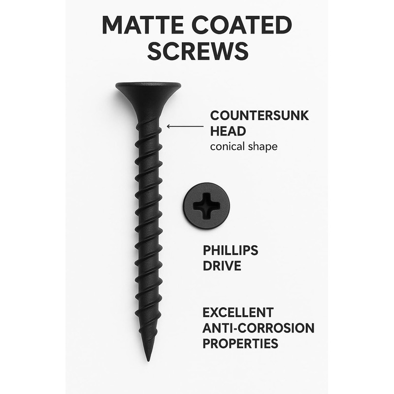 Drywall Screws – 3.5 x 38mm – Black Phosphate –