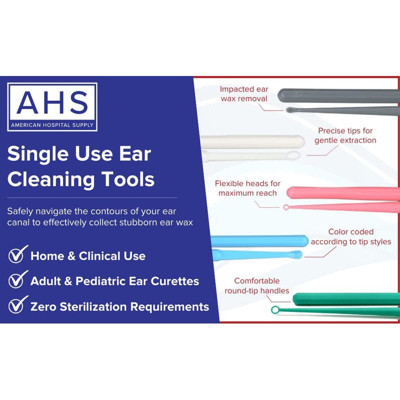 American Hospital Supply Ear Curettes | Ear Pick Wax Removal