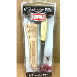 Rapala 6 inch Finlander Fillet Knife With Leather Sheath and Sharpener