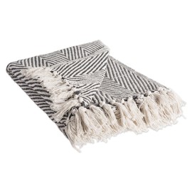 DII Modern Urban Chevron Woven Throw, 50x60, Mineral