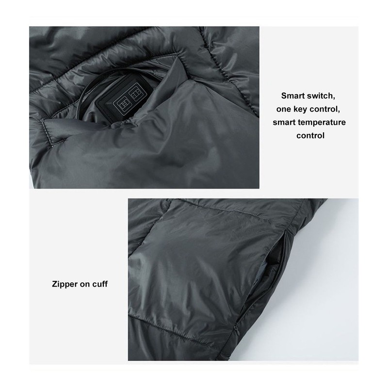 USB Heated Blanket Dark Grey 3 Temp Modes 52x43in Soft
