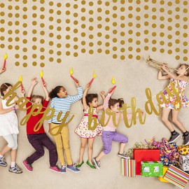 Gold Glitter Happy Birthday Banner Happy Birthday Gold Banner, Happy Birthday Sign Backdrop for Gold Birthday Party Banner Decorations Supplies