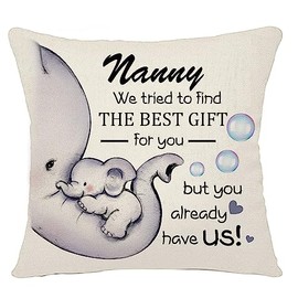Bacmaxom Nanny Cushion Cover - Reminder Throw Pillow for Nanny, Mother's Day Gift