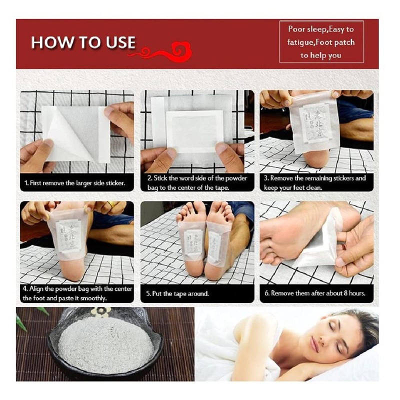 Old Beijing 100 pieces Foot Patch Organic Ginger Wormwood Foot